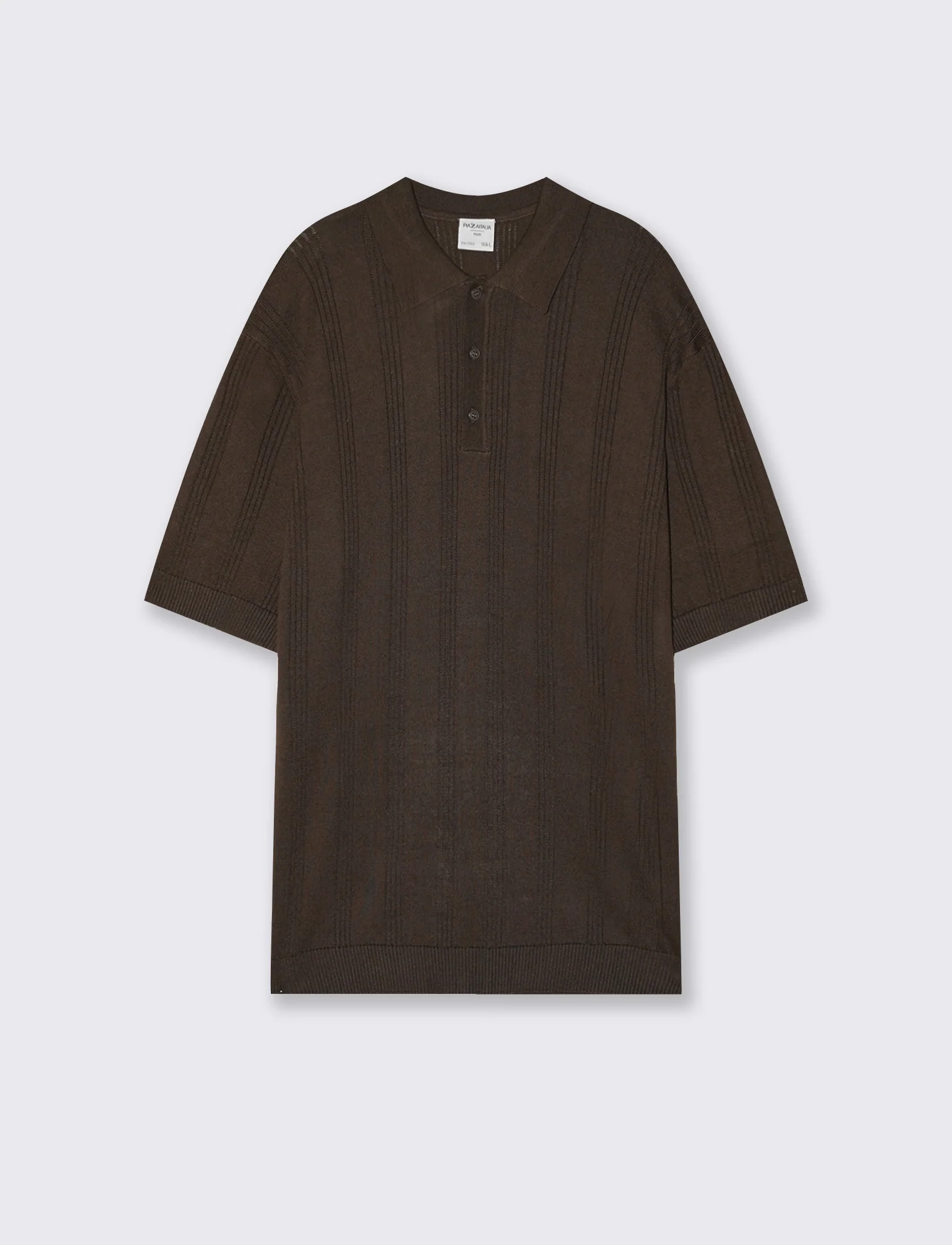 Polo in Maglia Jacquard a Maniche Corte - Moro