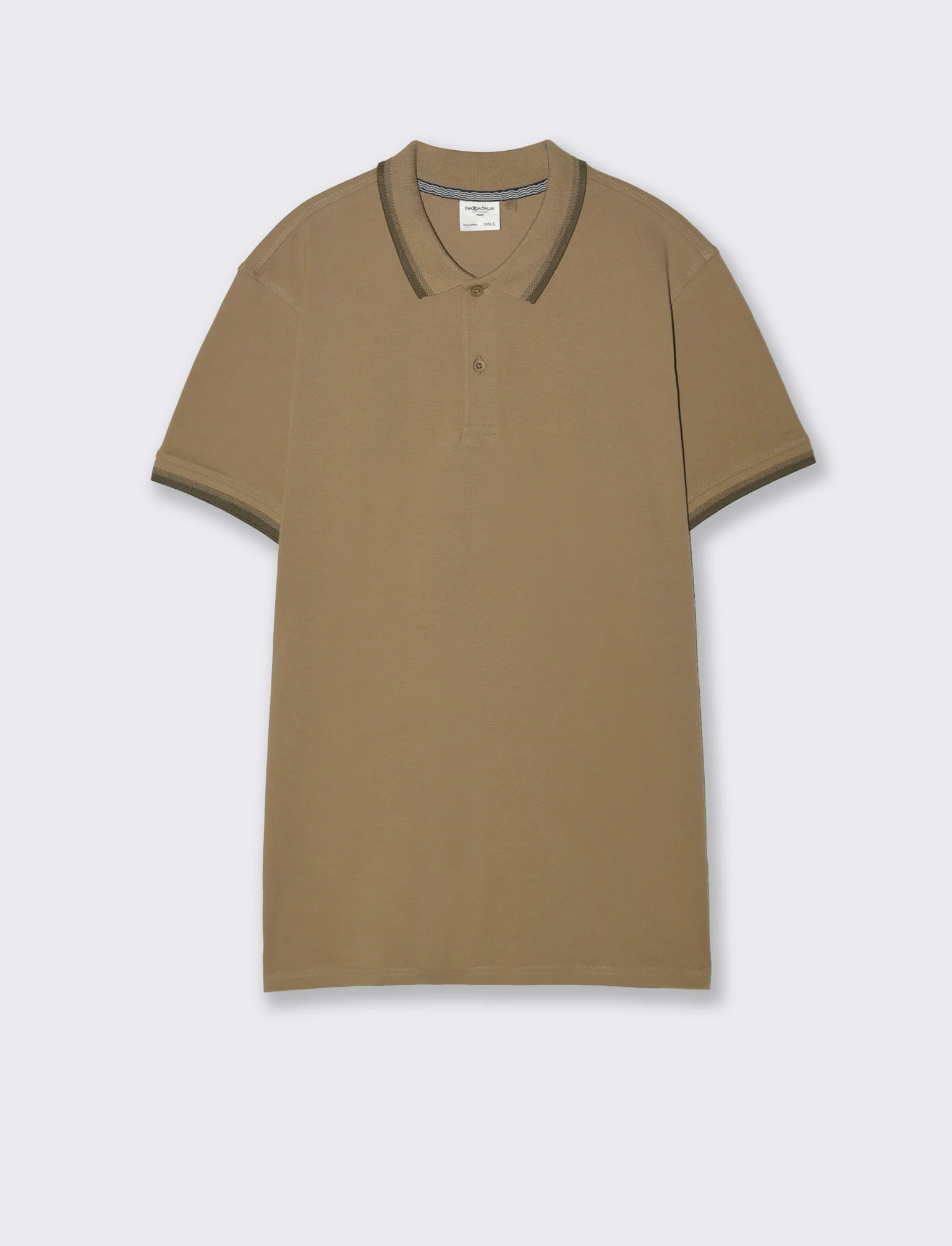 Polo in piquet con contrasti da uomo - Grigio tortora - Image 2