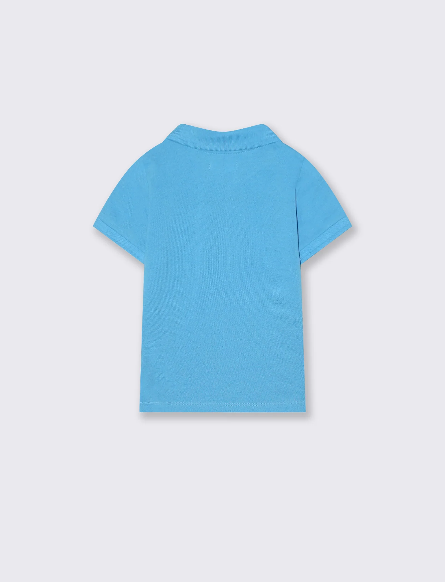 Polo in piquet con ricamo sul cuore - Azzurro - Image 2