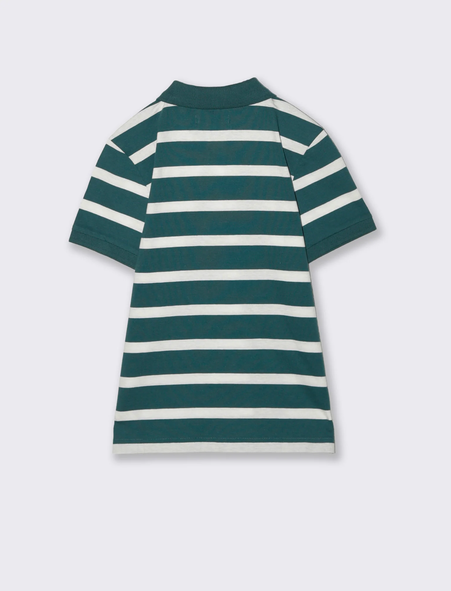 Polo mezza manica a righe in cotone - Verde - Image 2