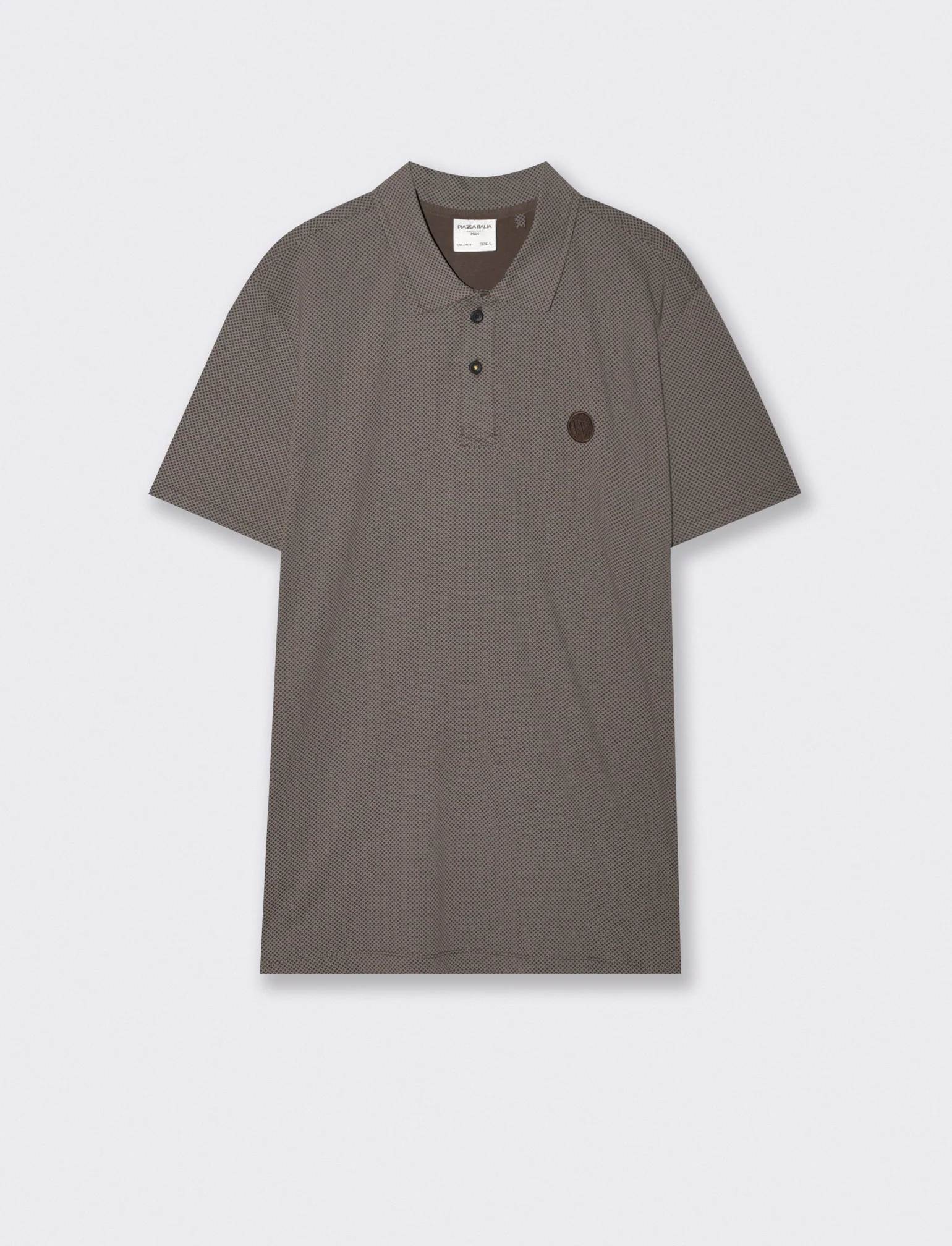 Polo Premium in Cotone Stampato All Over - Moro