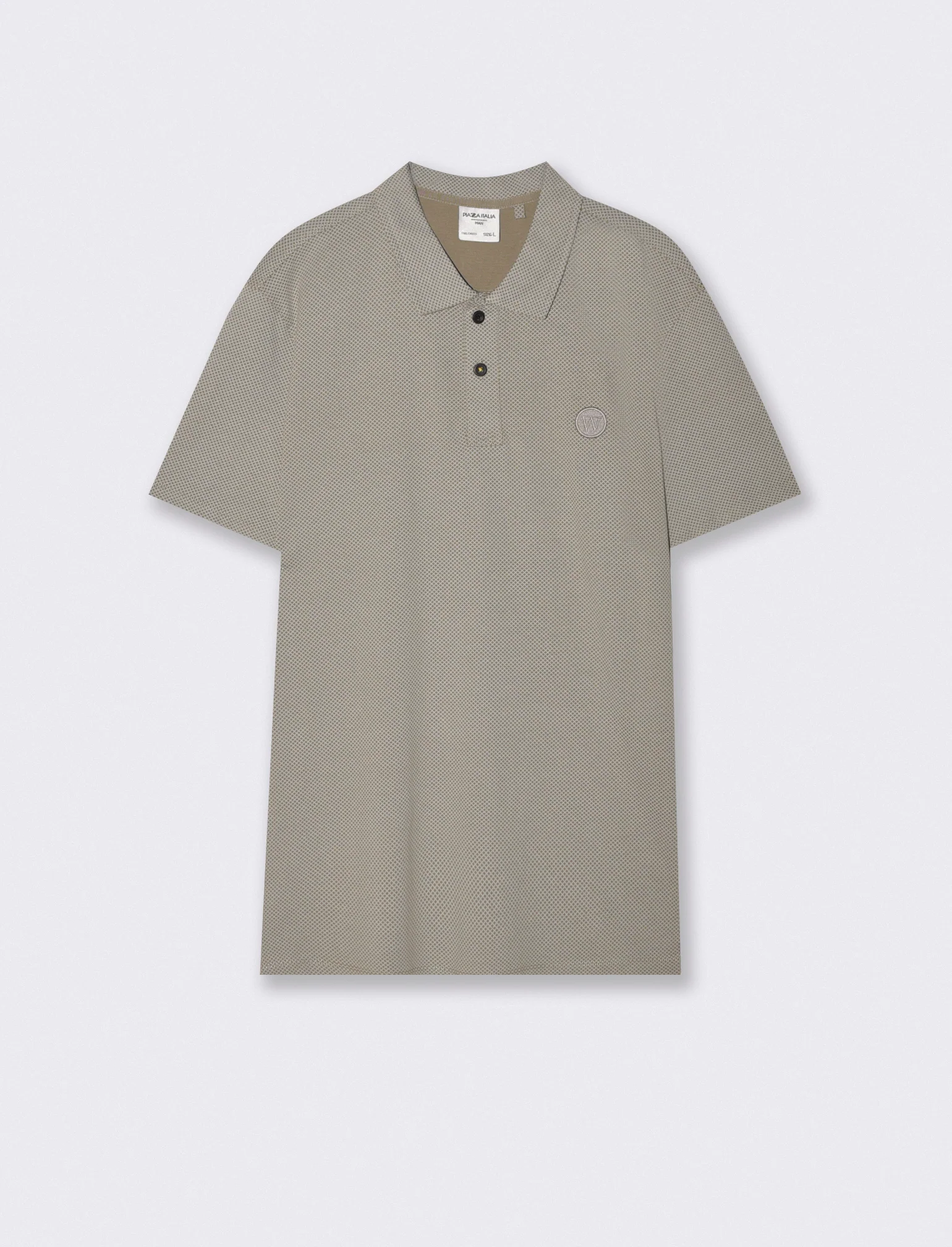 Polo Premium in Cotone Stampato All Over - Verde salvia