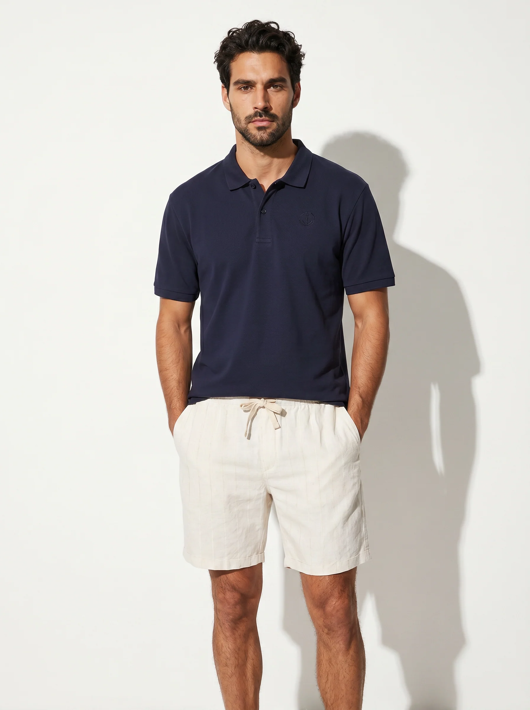 Polo premium in interlock mercerizzato - Blu - Image 4