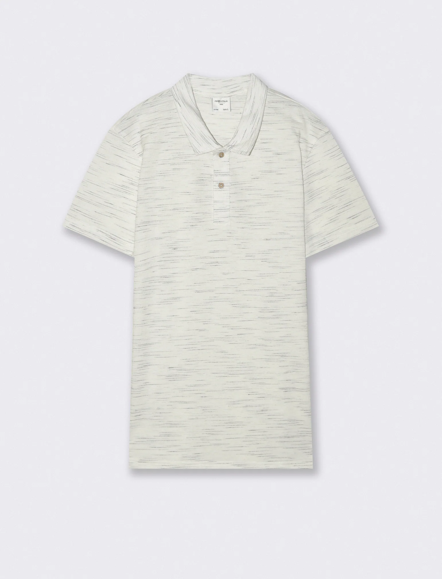 Polo Slub Injected con Colletto a Revers - Bianco