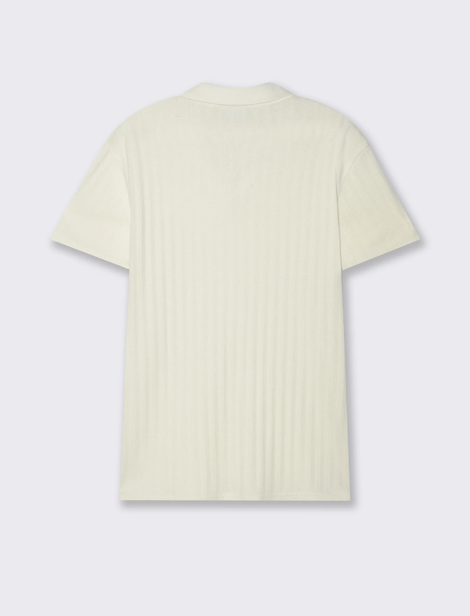 Polo struttura jacquard effetto maglia da uomo - Beige ecru - Image 2