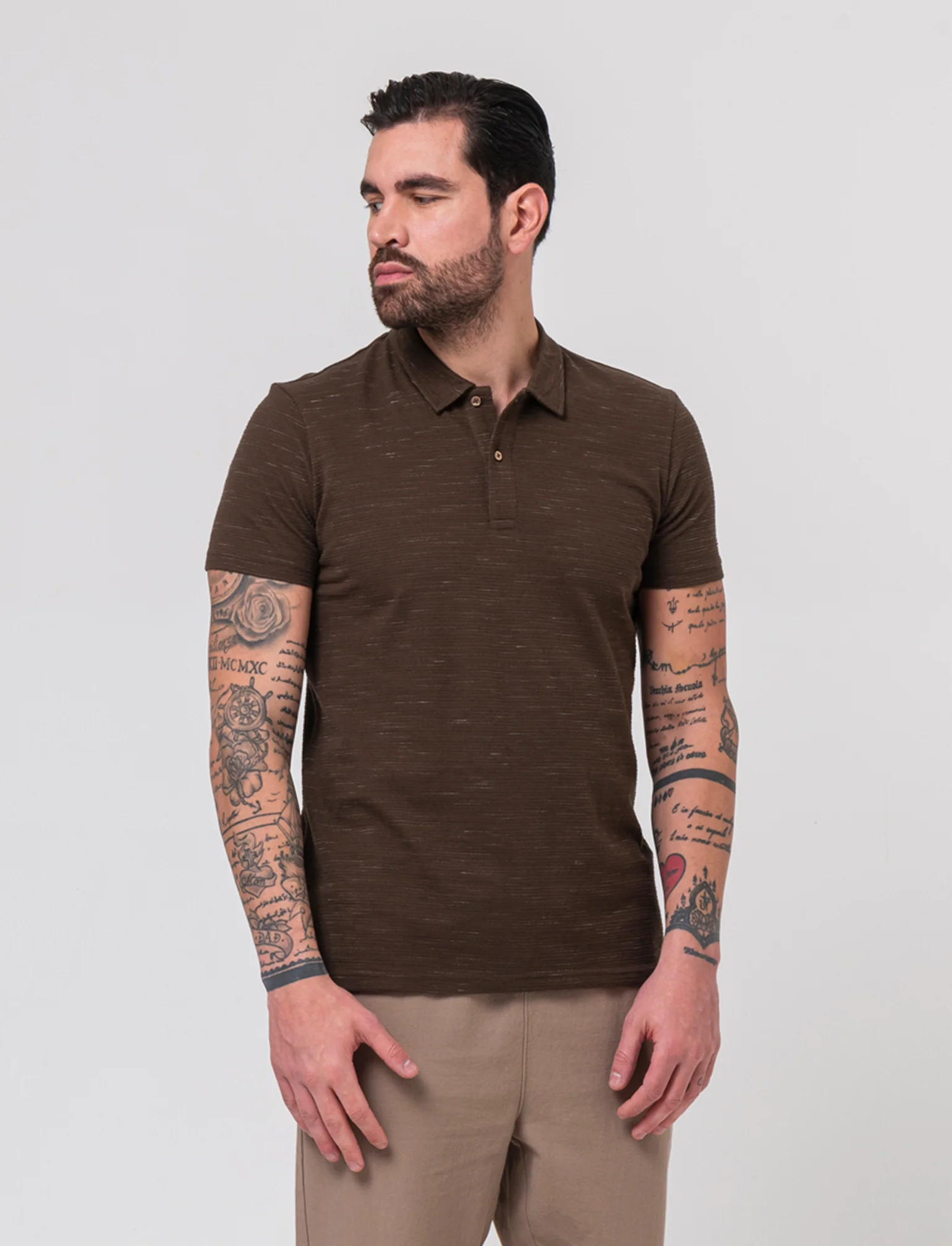 Polo struttura slub injected da uomo - Moro