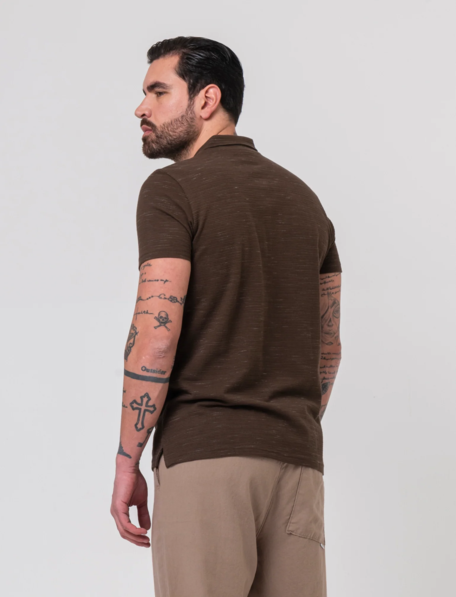 Polo struttura slub injected da uomo - Moro - Image 2
