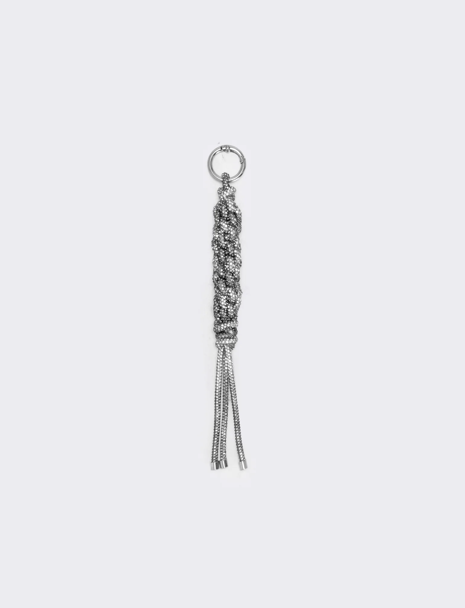 Portachiavi Scooby Tubolare con Strass - Argento