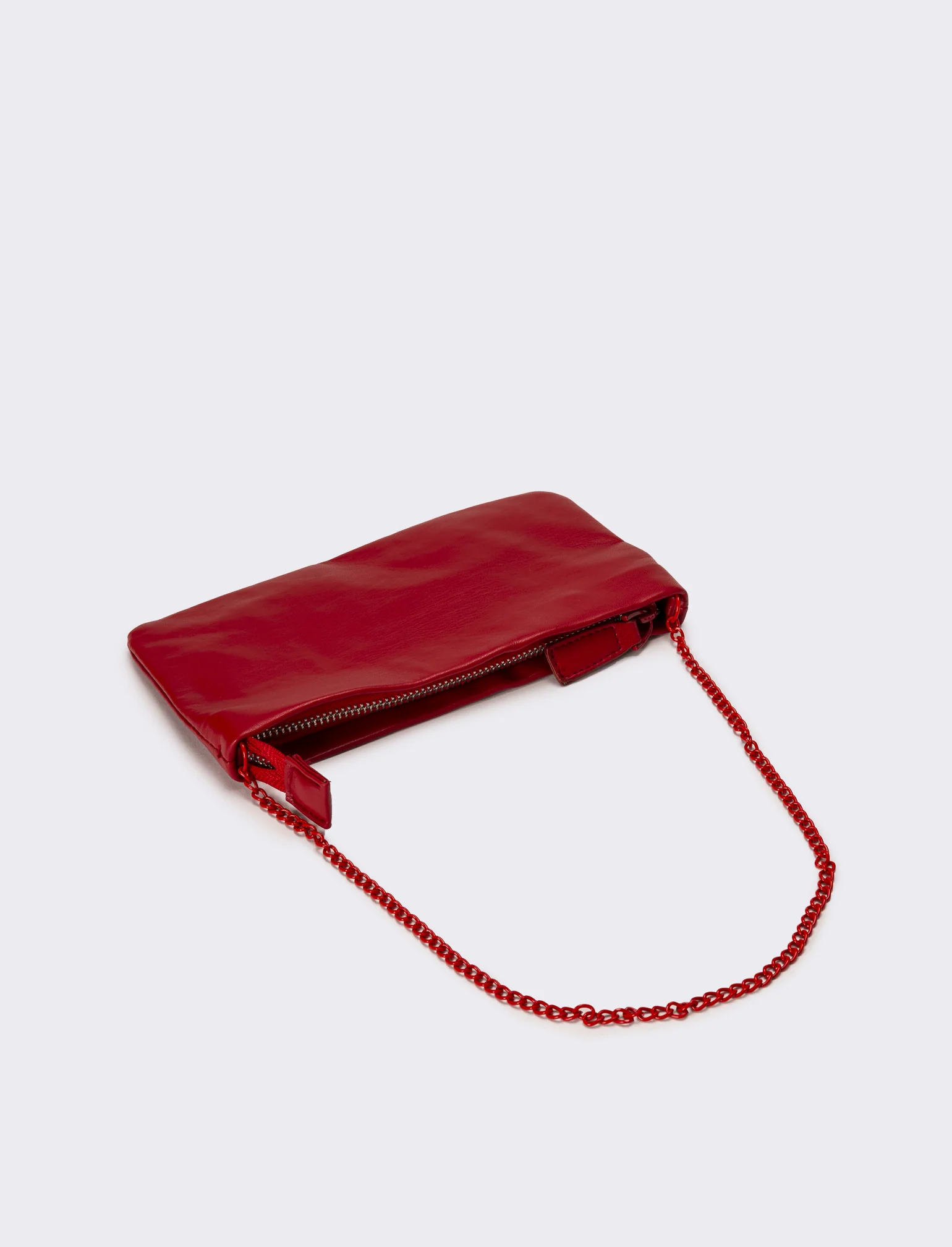 Portafogli donna con tracolla smaltata - Rosso - Image 2