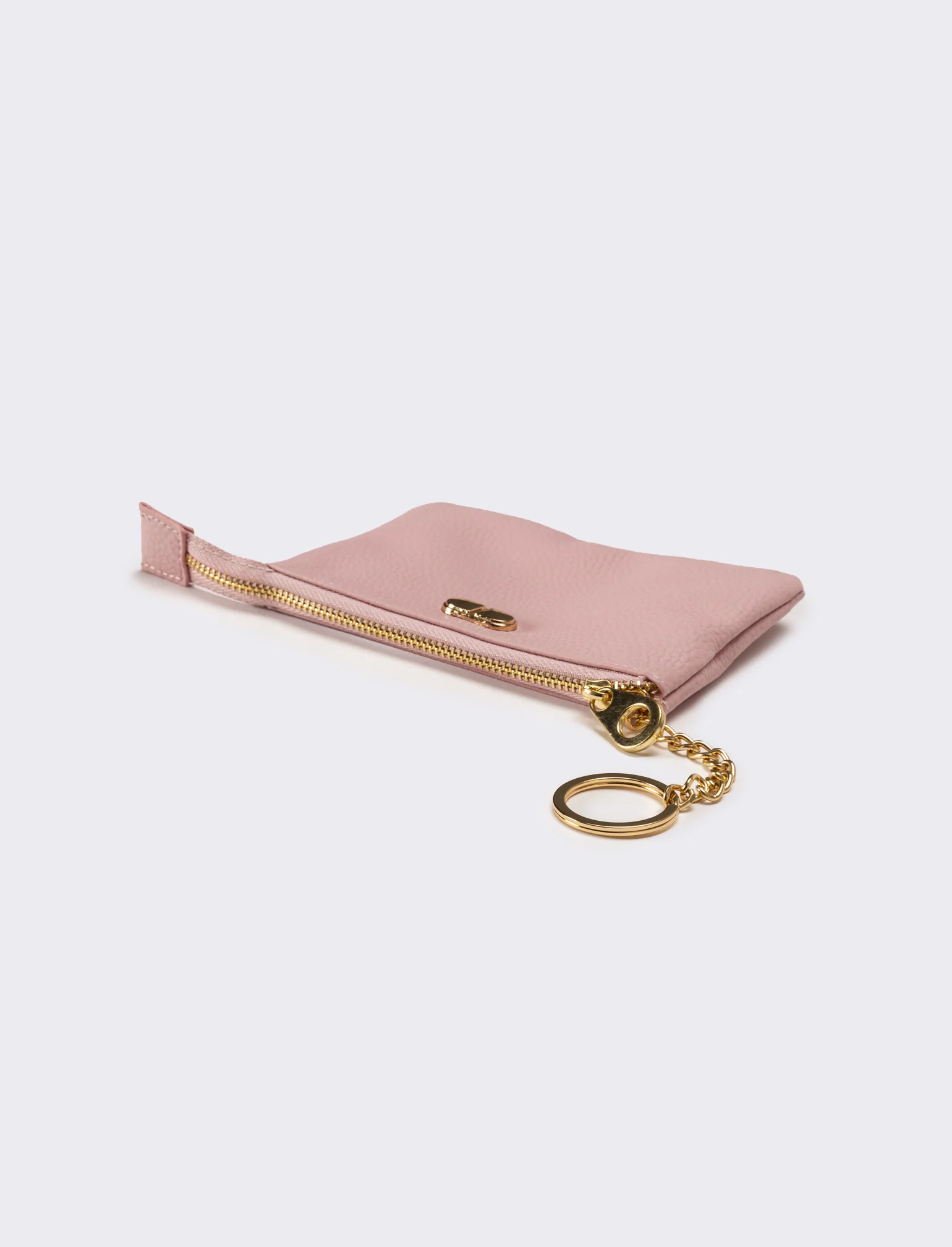 Portafogli donna con zip e portachiavi - Rosa - Image 2