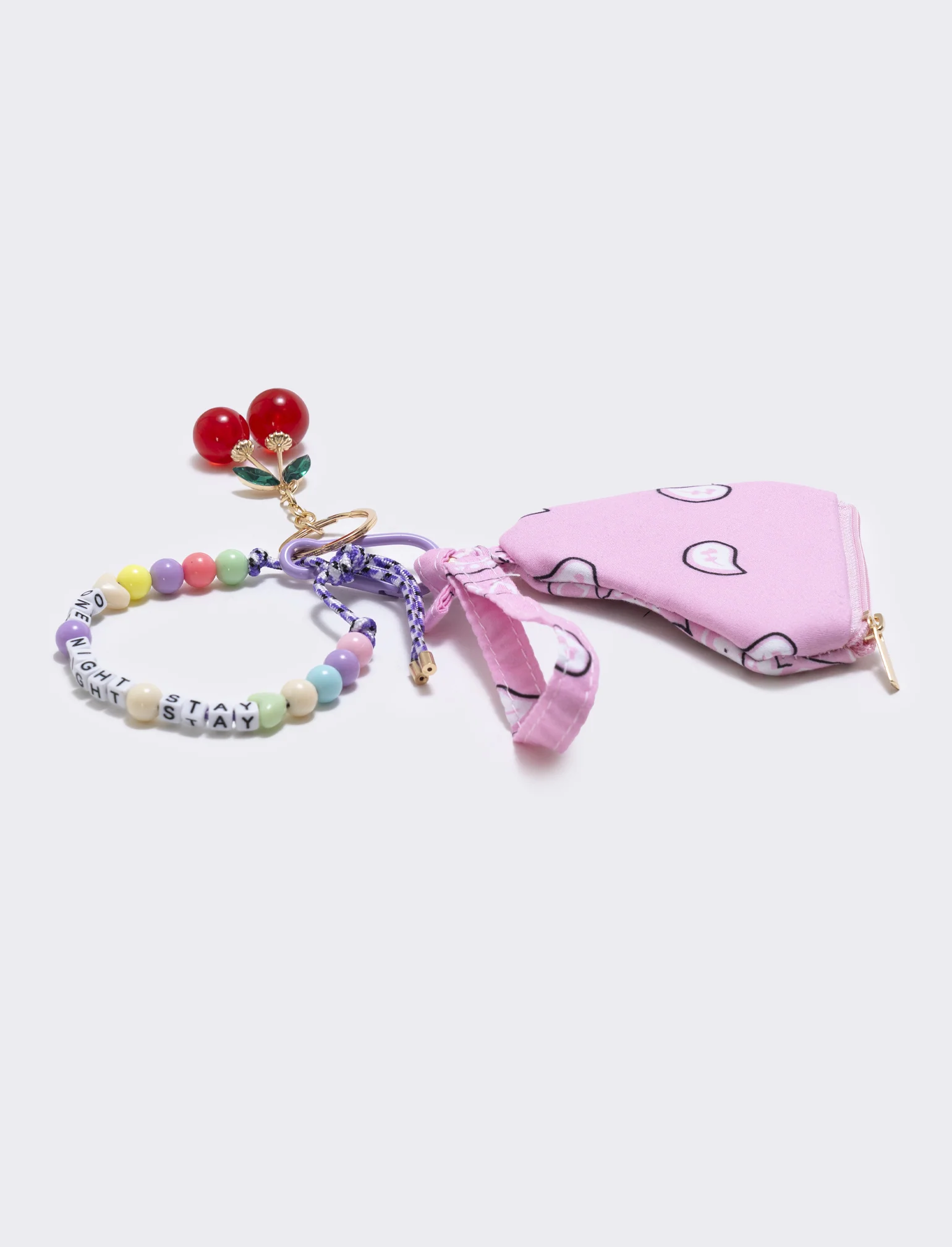 Portamonete cuore paisley con ciondoli - Rosa - Image 2