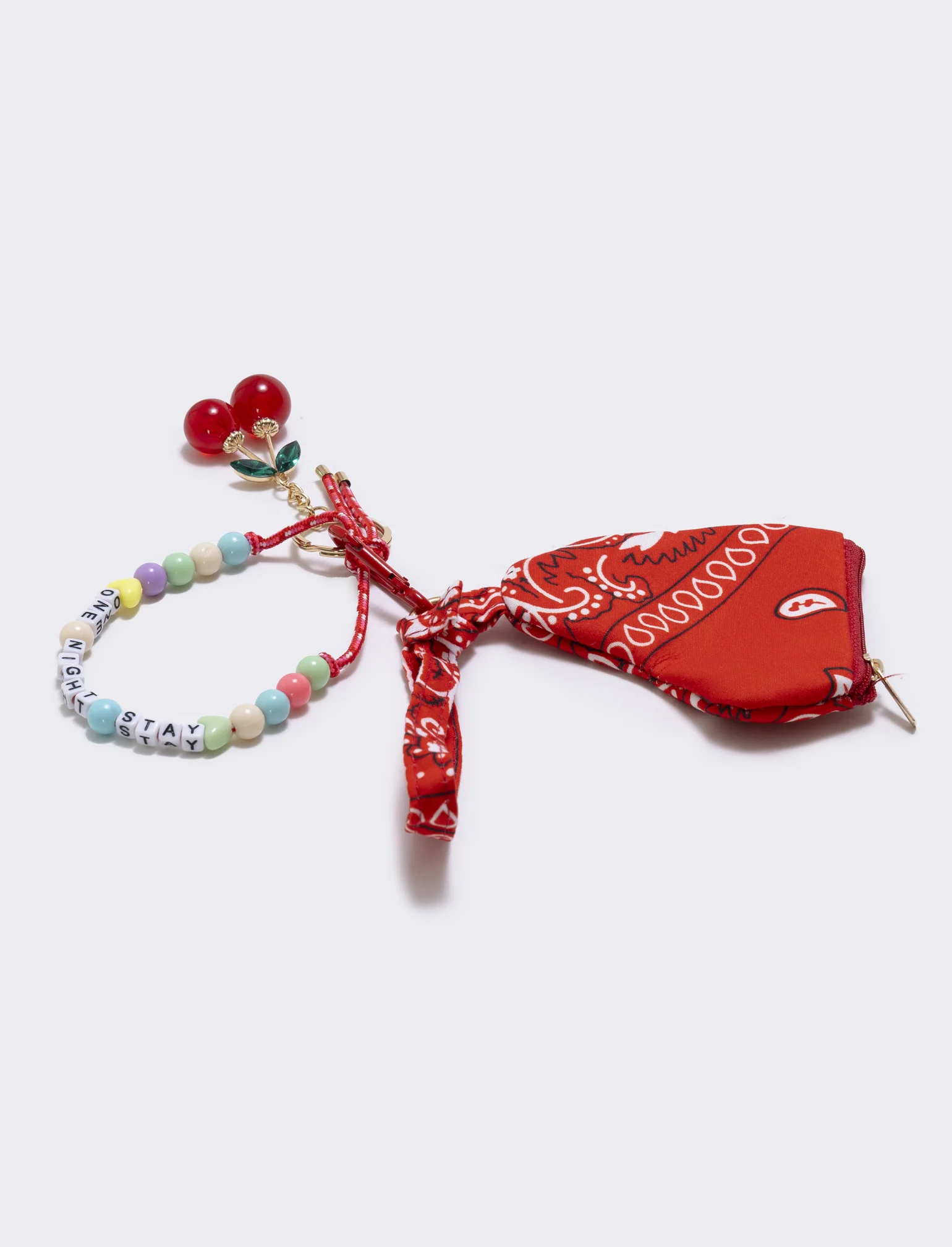 Portamonete cuore paisley con ciondoli - Rosso - Image 2