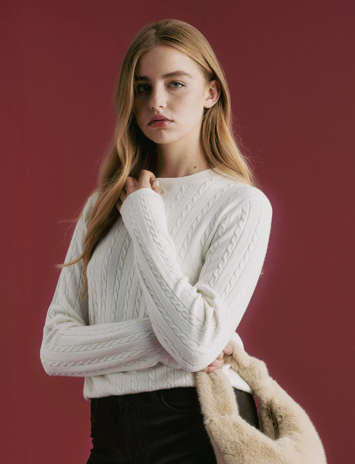 PULLOVER A TRECCE - Avorio - Image 3