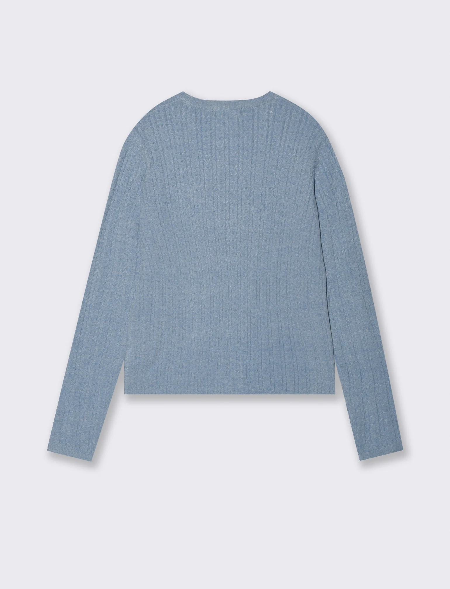 PULLOVER A TRECCE - Denim - Image 2