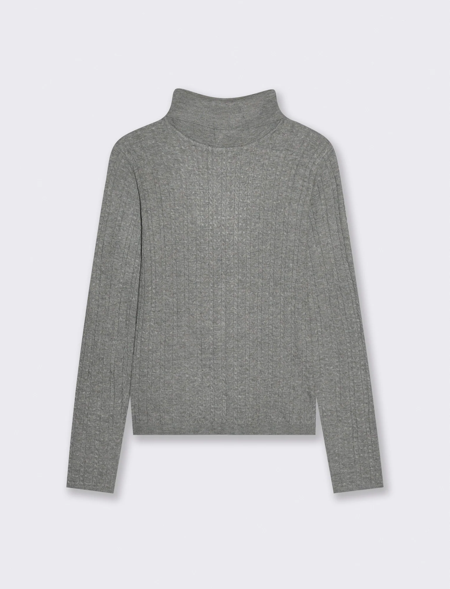 PULLOVER A TRECCE - Grigio mel. - Image 2