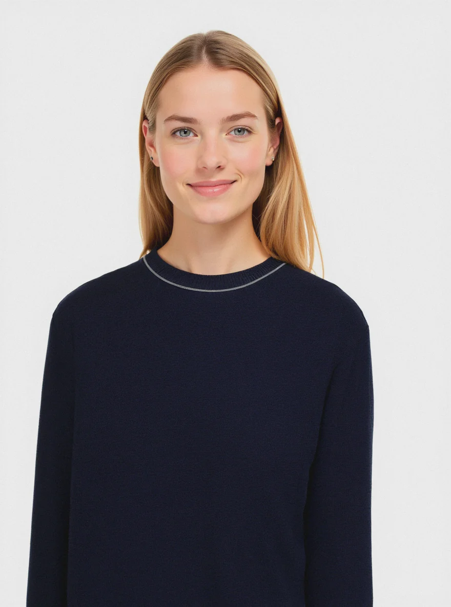 PULLOVER BASICO - Blu