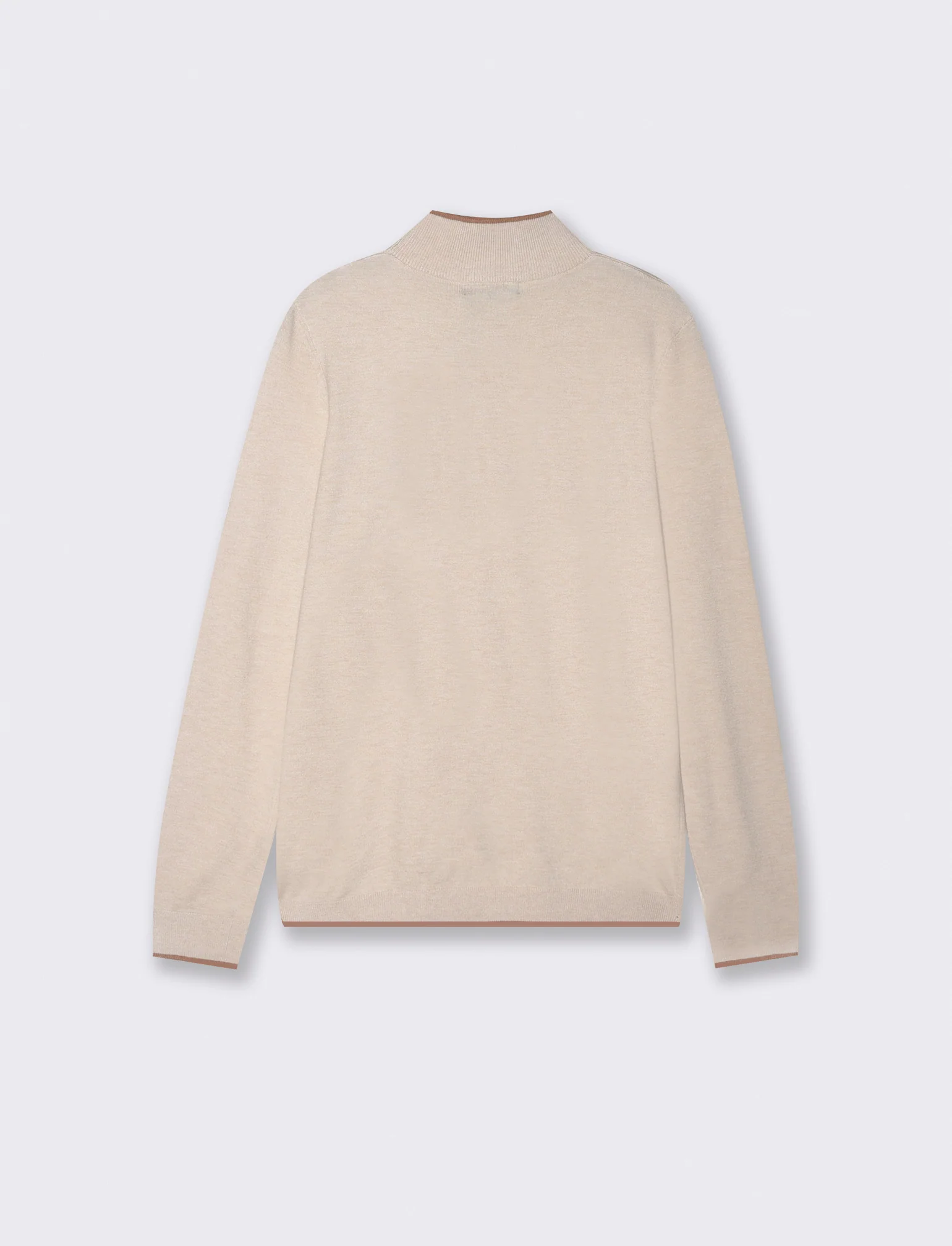 PULLOVER COLLO ALTO CON CONTRASTO - Avorio - Image 2