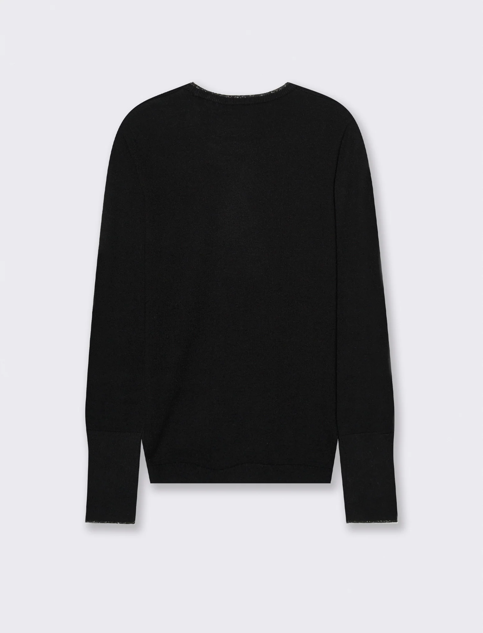 PULLOVER CON BORDINO IN TESSUTO CON FIBRA EFFETTO METALLO - Nero