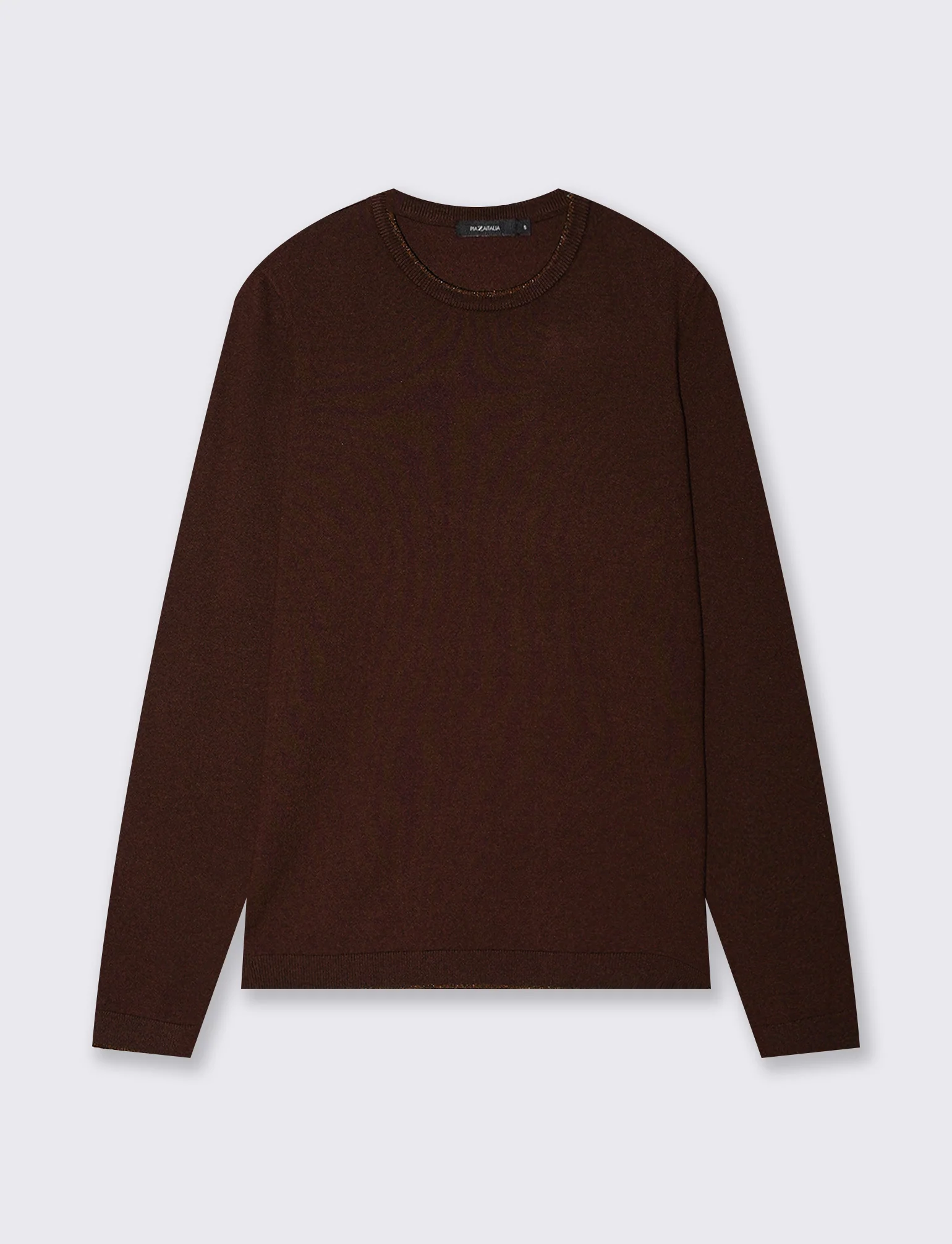 PULLOVER CON BORDINO IN TESSUTO CON LUREX - Moro