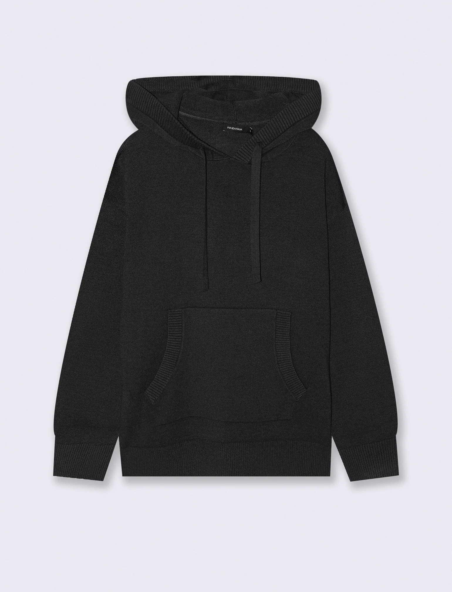 PULLOVER CON CAPPUCCIO - Nero