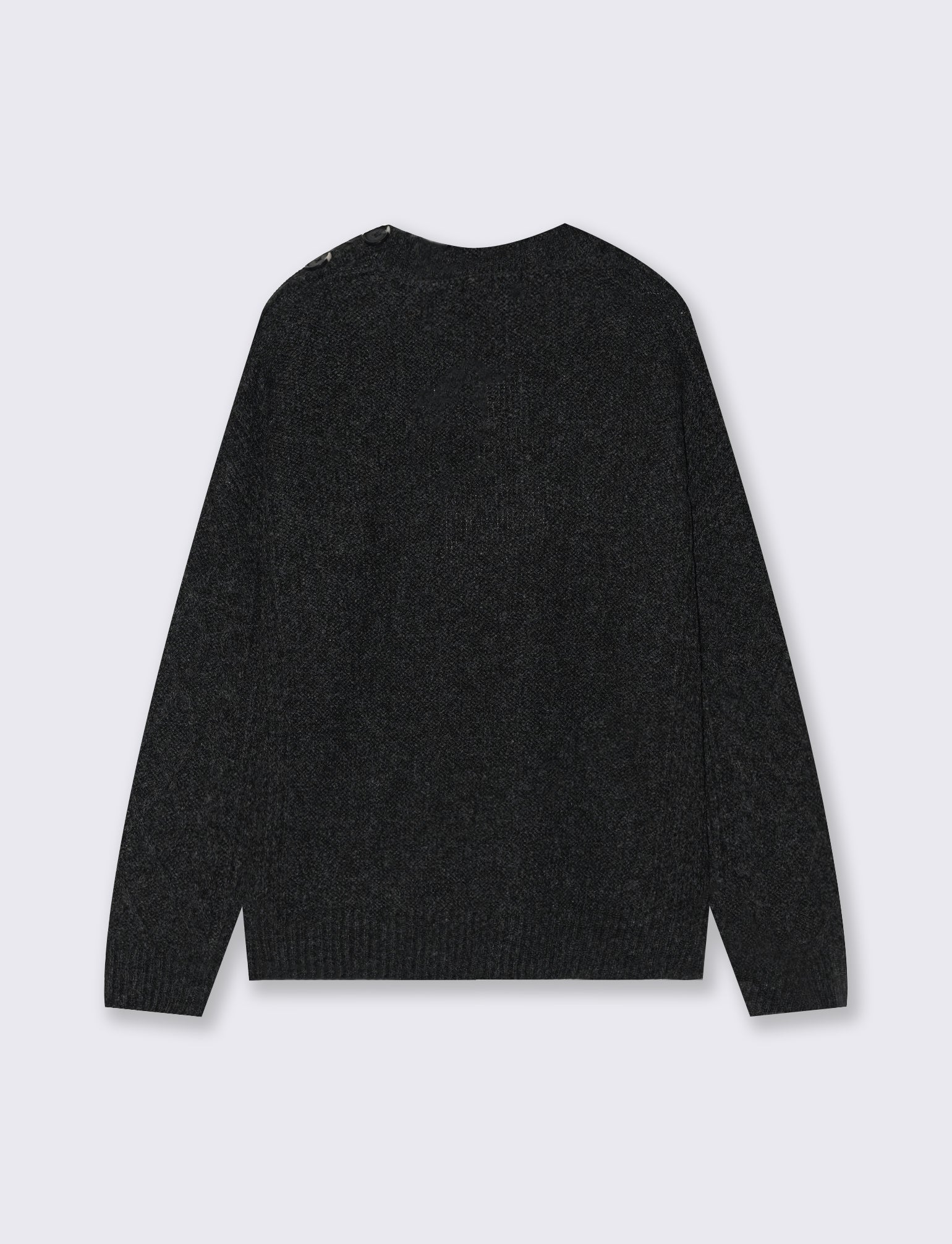 PULLOVER CON CHIUSURA A BOTTONI SULLA SPALLA - Antracite melange - Image 2