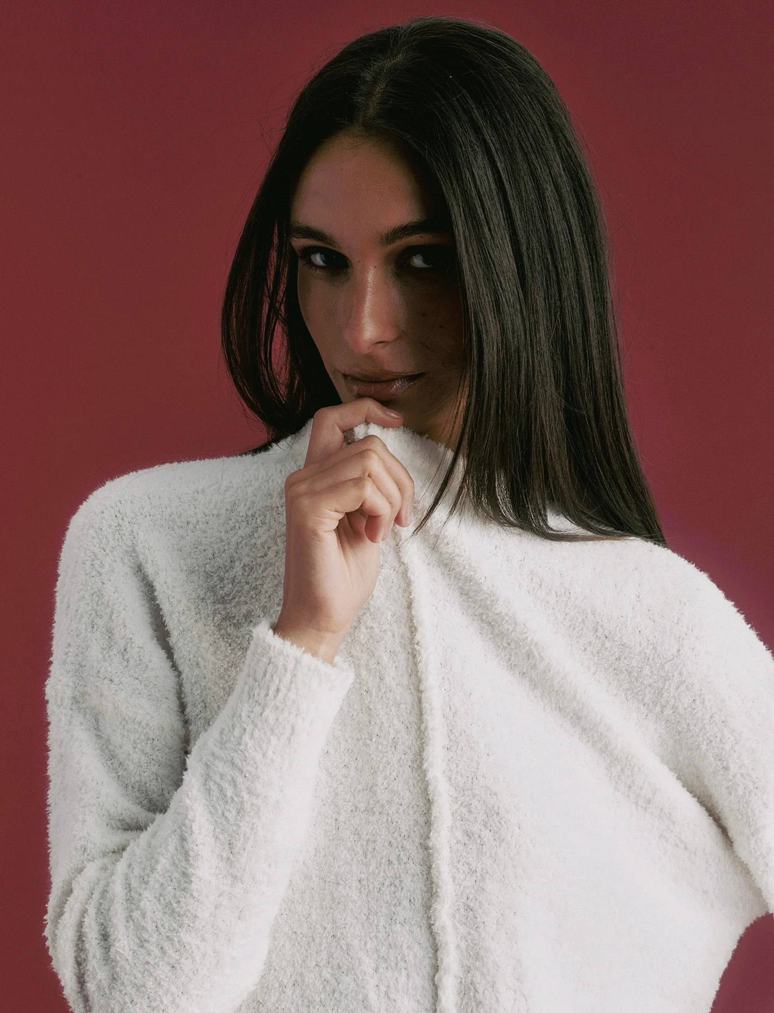 PULLOVER CON CUCITURA IN RILIEVO - Bianco latte - Image 4