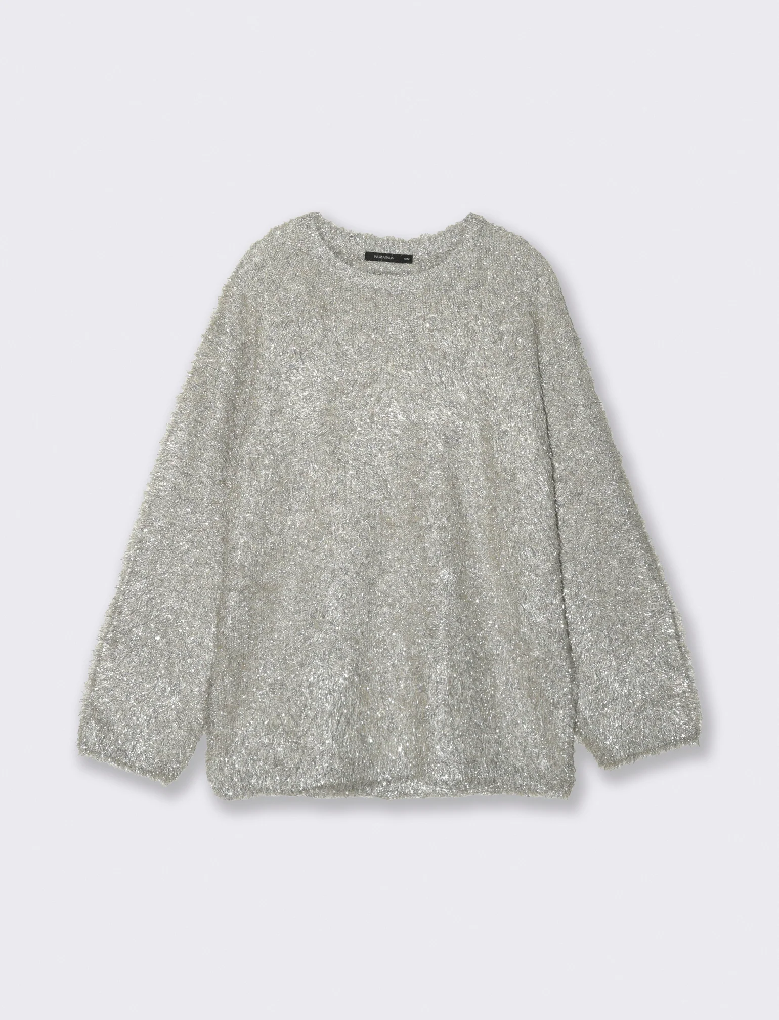 PULLOVER CON FIBRA METALLIZZATA - Argento