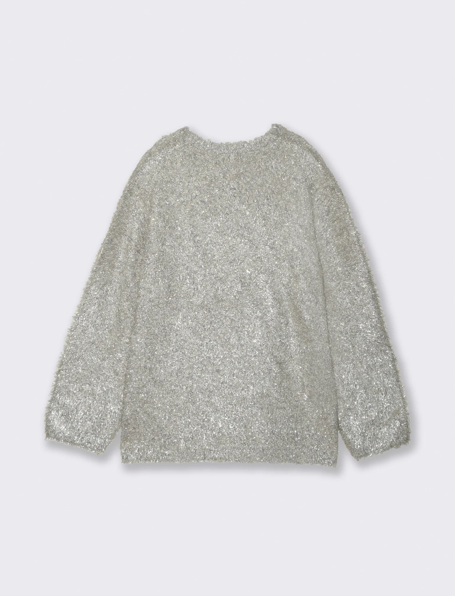 PULLOVER CON FIBRA METALLIZZATA - Argento - Image 2