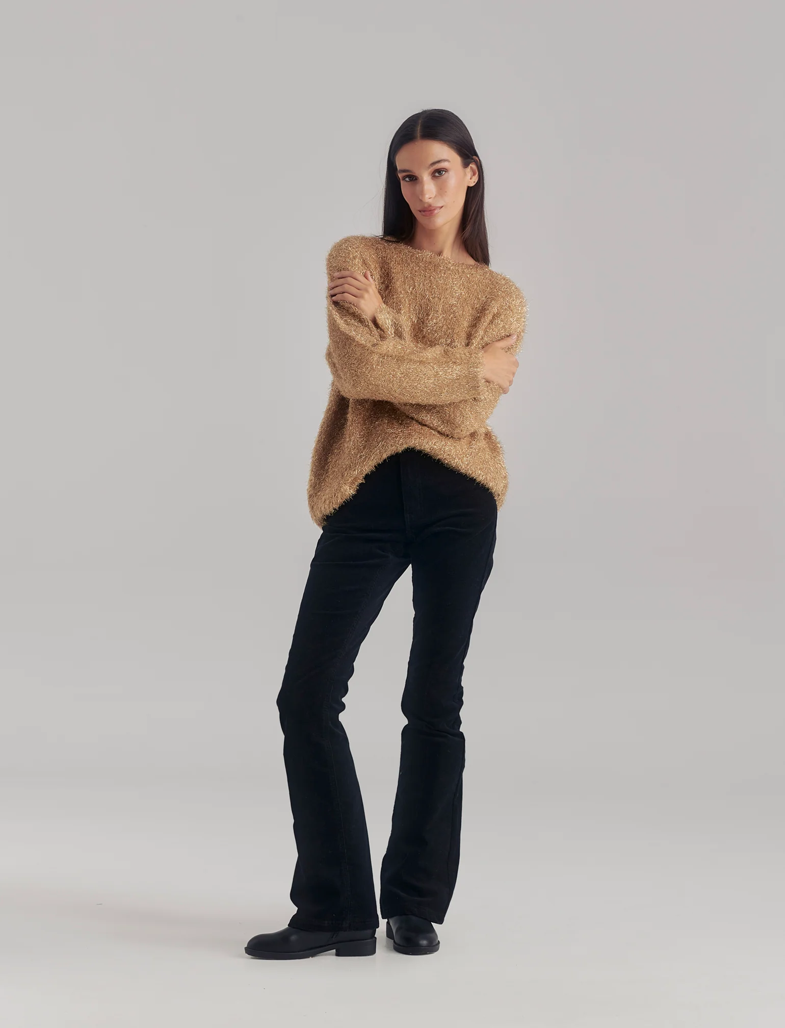 PULLOVER CON FIBRA METALLIZZATA - Oro - Image 3