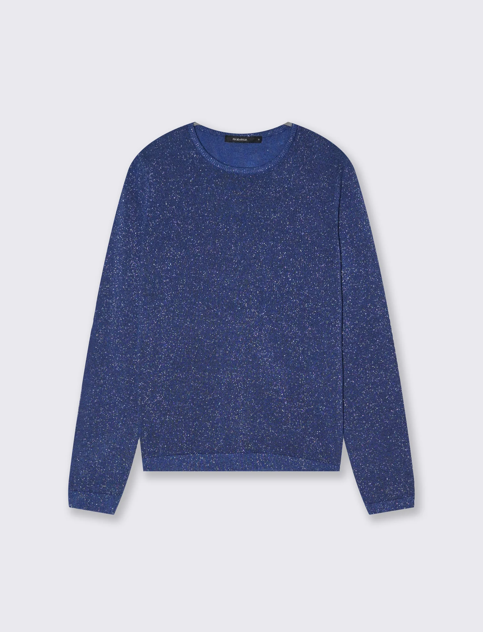 PULLOVER CON TESSUTO CON FIBRA EFFETTO METALLO - Blu scuro - Image 2