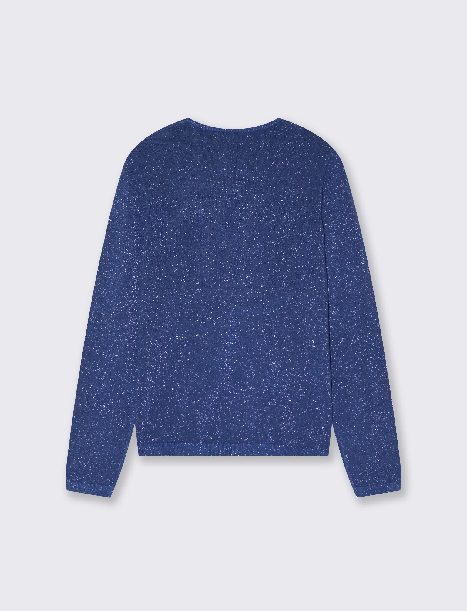 PULLOVER CON TESSUTO CON FIBRA EFFETTO METALLO - Blu scuro - Image 3