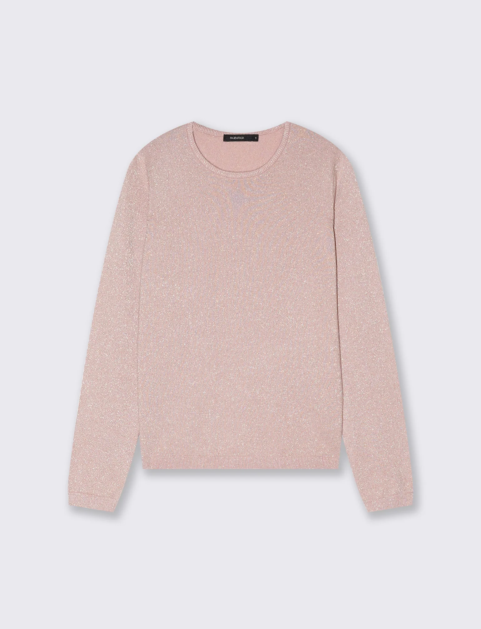 PULLOVER CON TESSUTO CON FIBRA EFFETTO METALLO - Rosa antico - Image 2