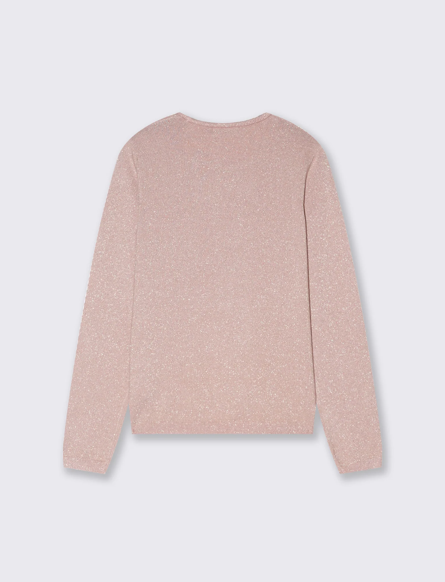PULLOVER CON TESSUTO CON FIBRA EFFETTO METALLO - Rosa antico - Image 3
