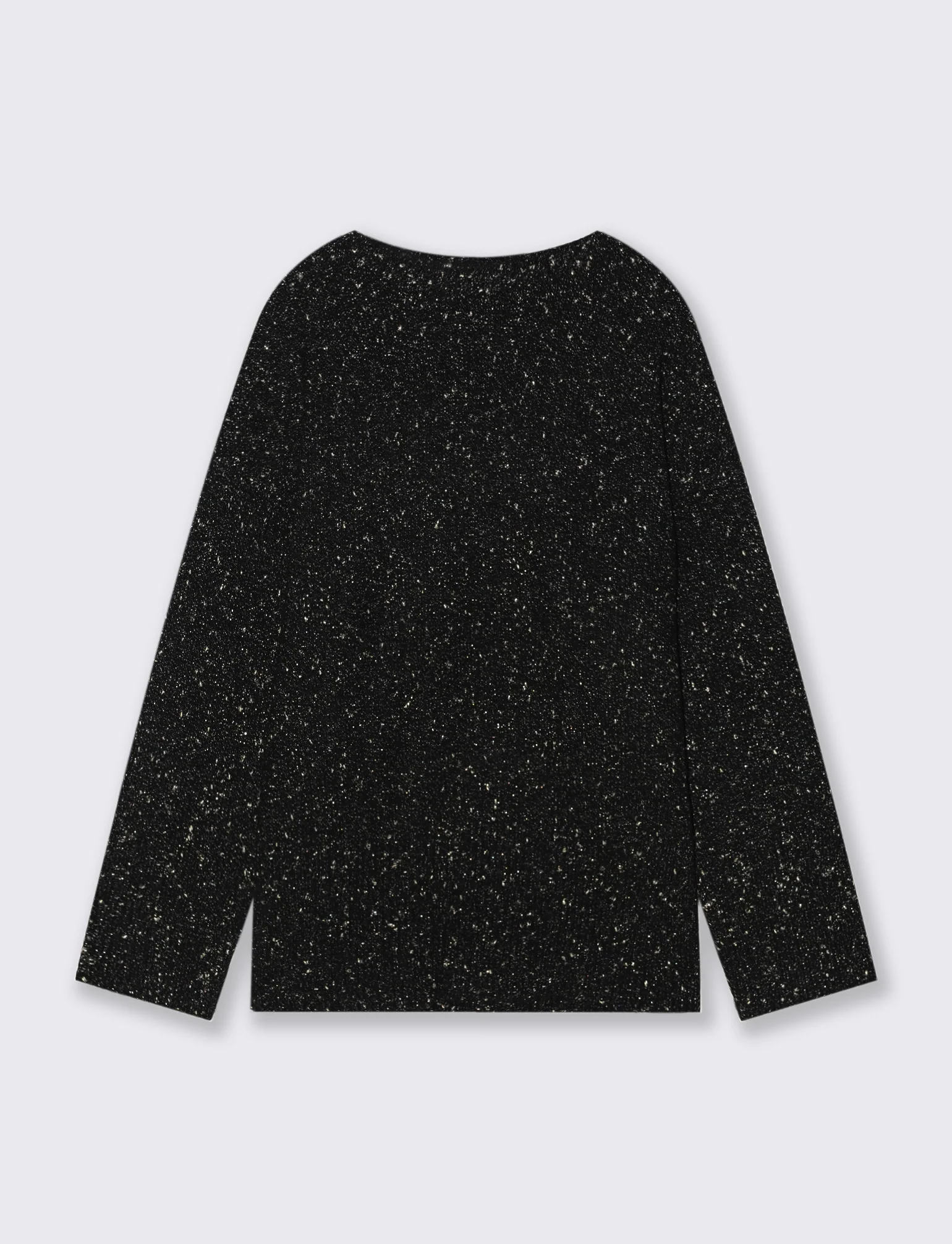 PULLOVER CON TESSUTO CON FIBRA METTALLIZATA - Nero