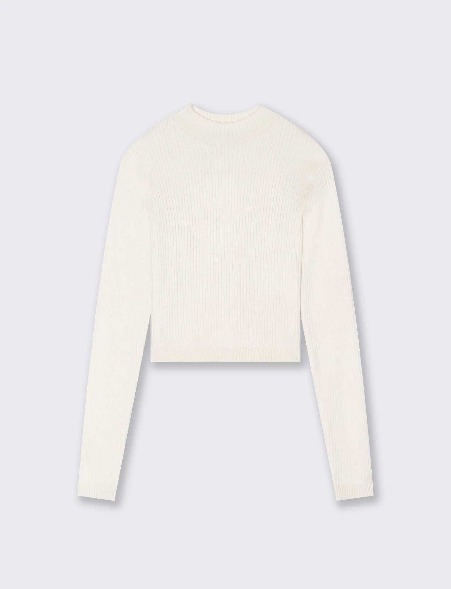 PULLOVER CROP A COSTE - Avorio