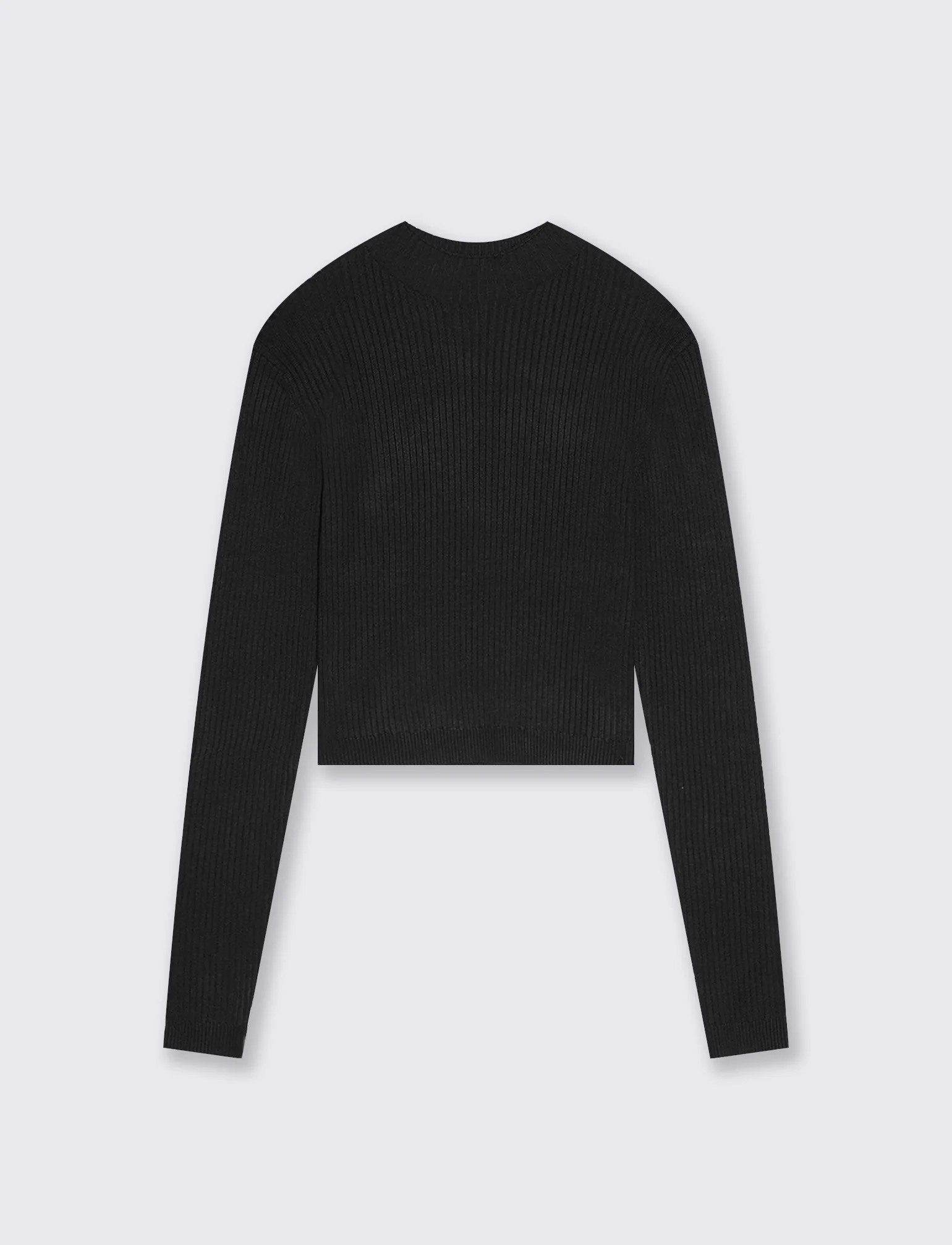 PULLOVER CROP A COSTE - Nero
