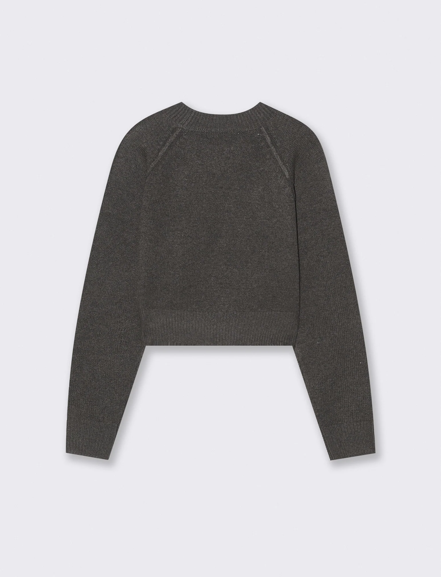 PULLOVER CROP CON CUCITURE IN RILIEVO - Antracite melange - Image 2