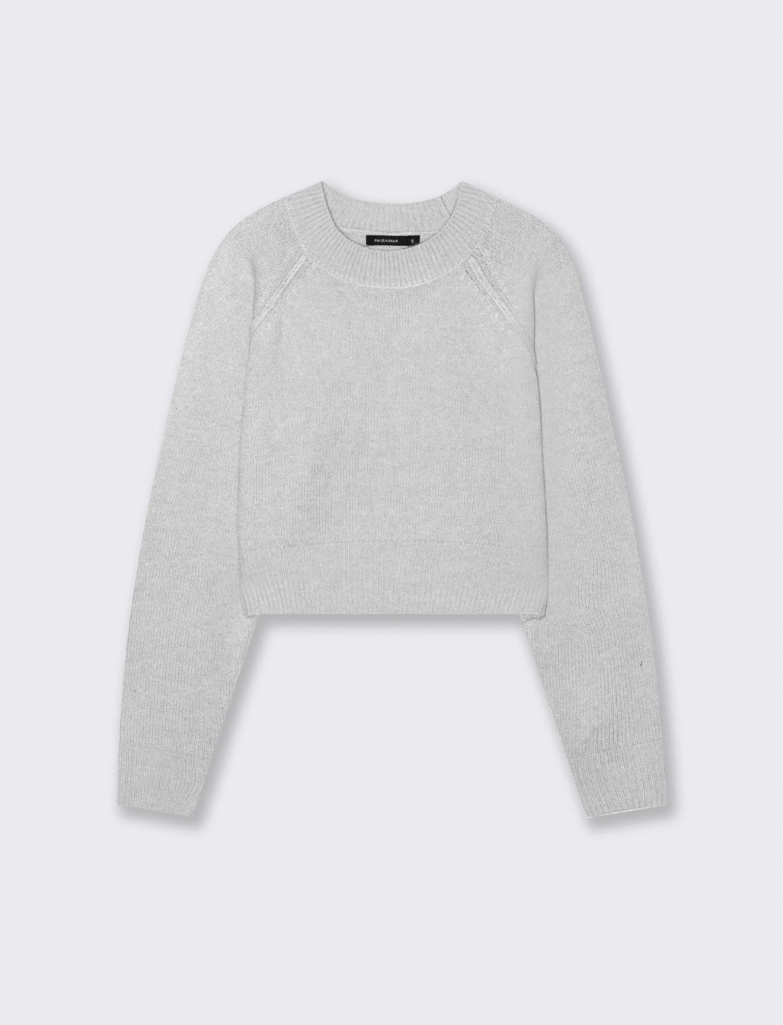 PULLOVER CROP CON CUCITURE IN RILIEVO - Grigio chiaro mel.