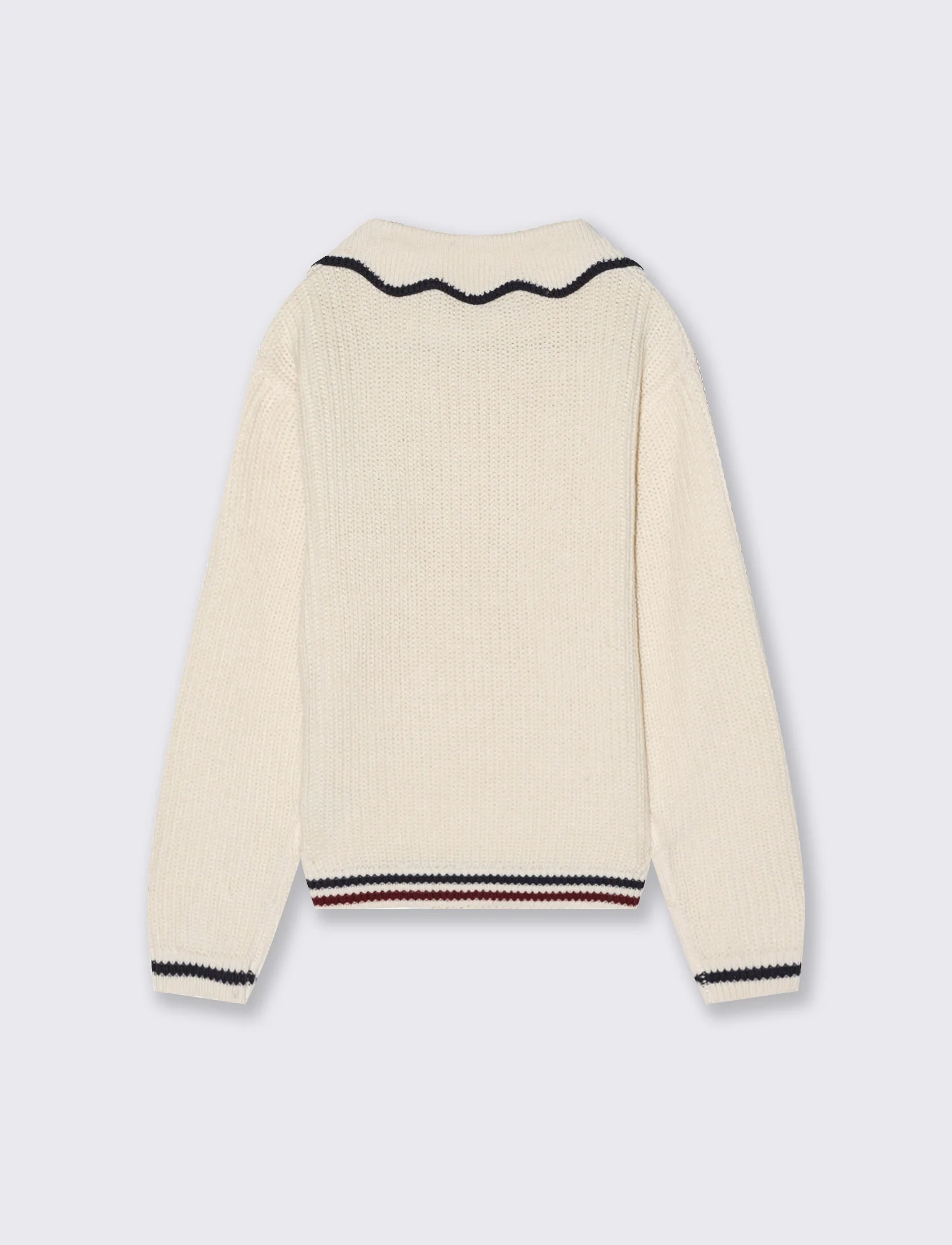 Pullover da bambina stile college. - Beige - Image 4