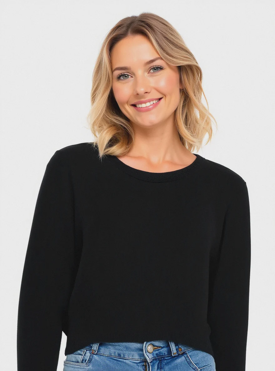 PULLOVER GIROCOLLO - Nero
