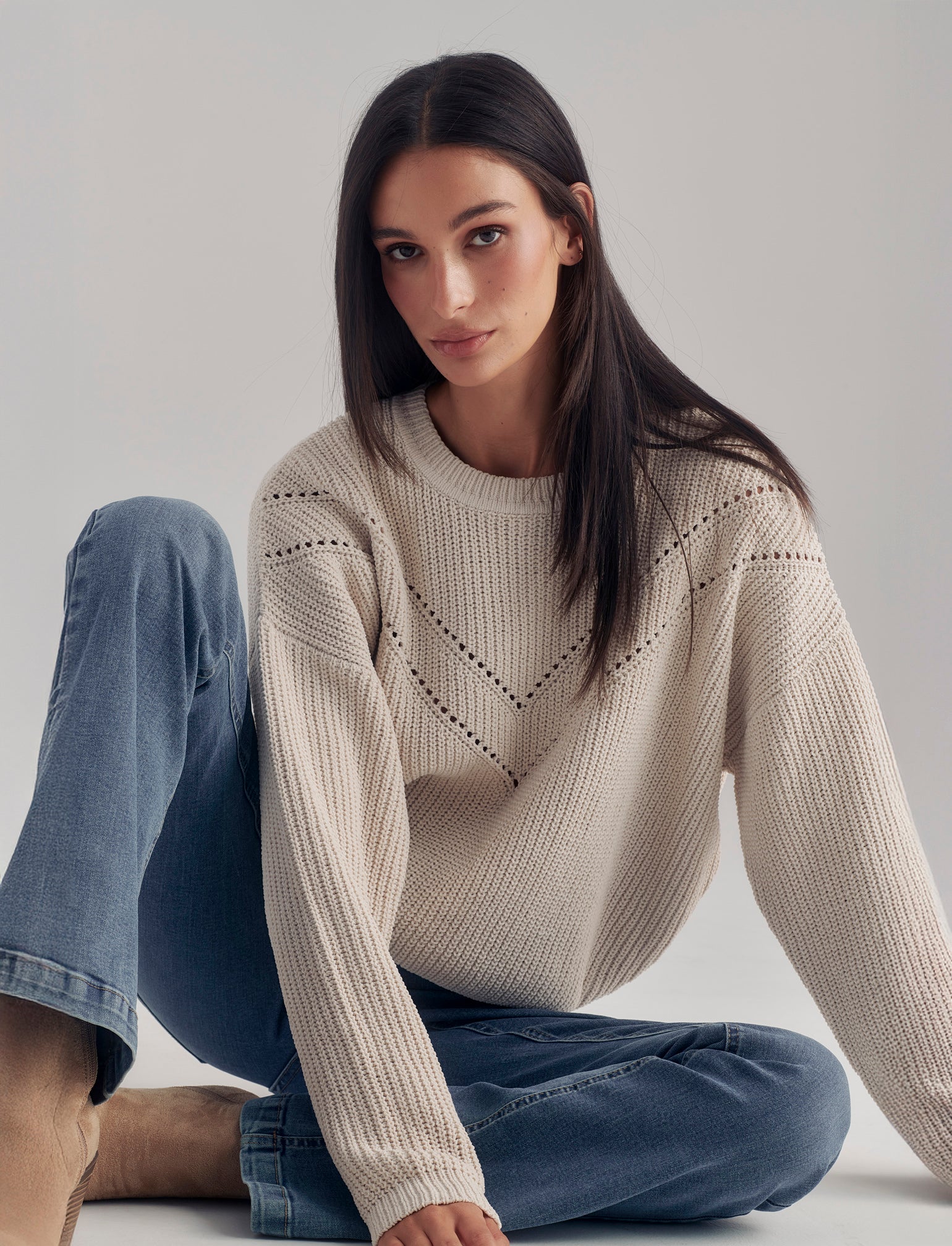 PULLOVER IN CINIGLIA - Beige grano - Image 4