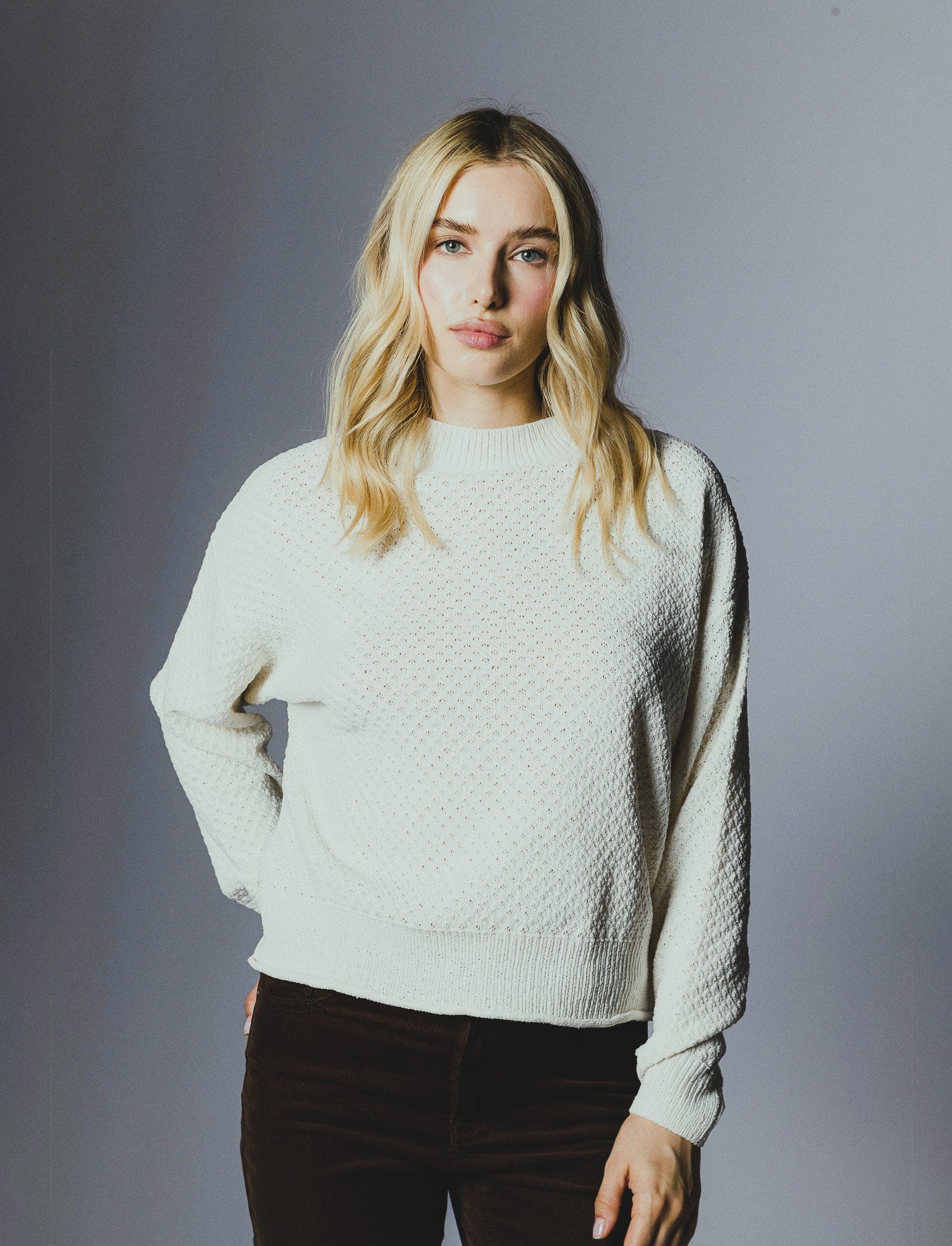 PULLOVER IN CINIGLIA OPACA - Avorio - Image 4