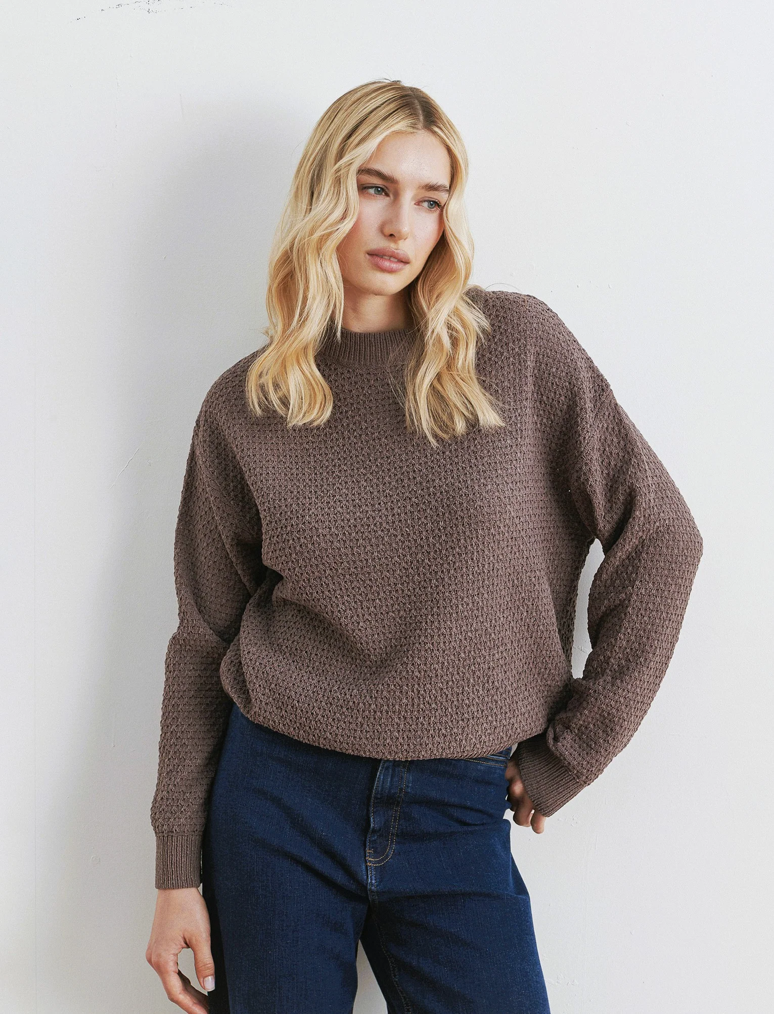 PULLOVER IN CINIGLIA OPACA - Grigio tortora - Image 3