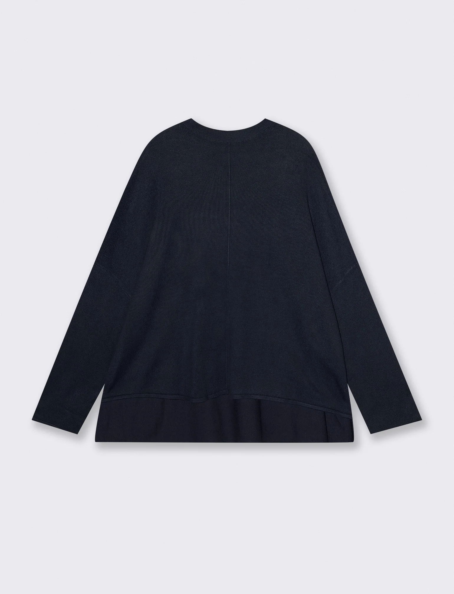 Pullover Mezzo Collo con Spacchi Fianchi - Blu - Image 3