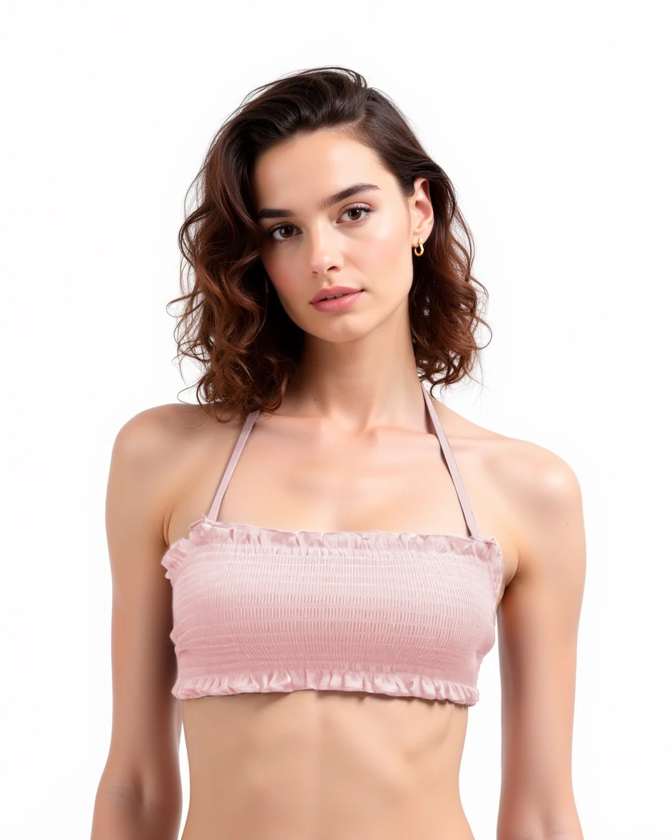 Reggiseno mare donna fascia regolabile punto smoke - Rosa