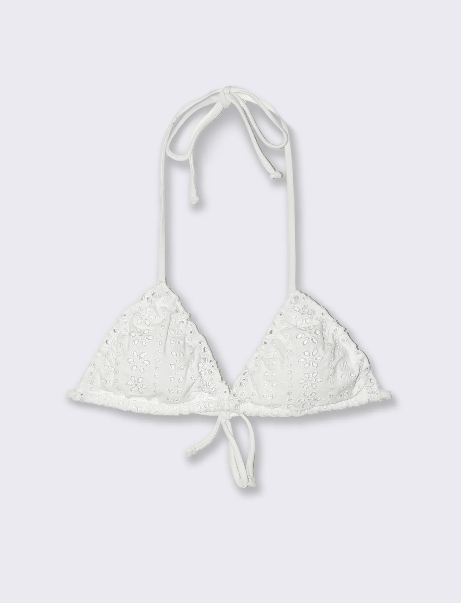 Reggiseno mare donna triangolo pizzo san gallo - Bianco