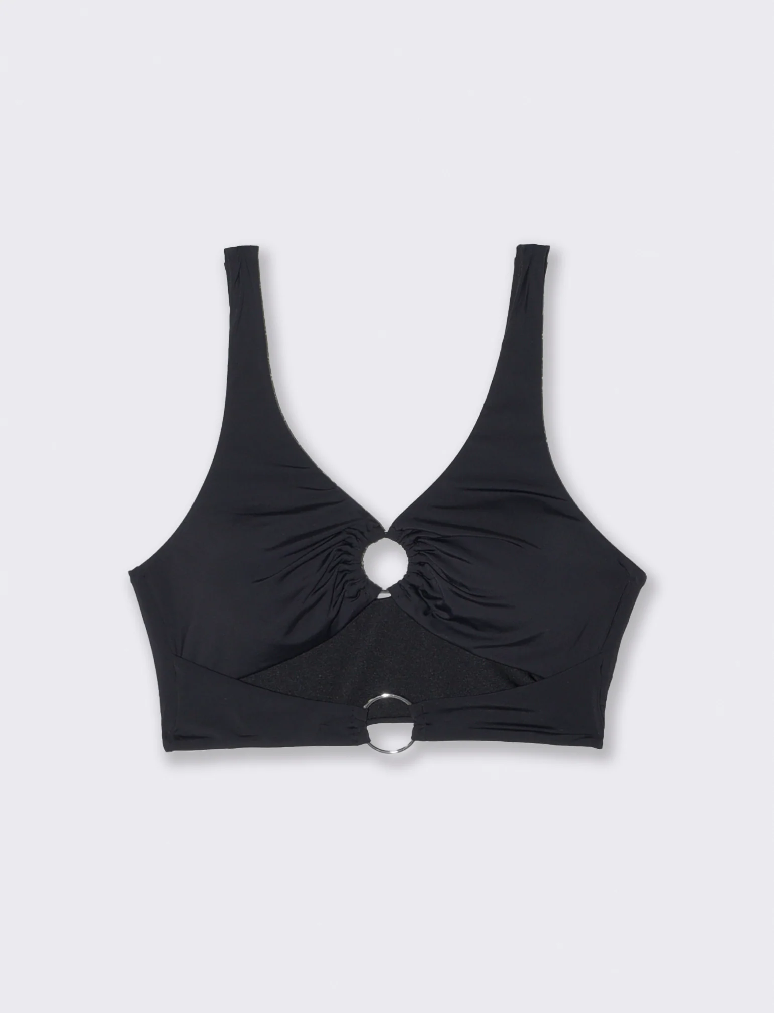 Reggiseno mare top con anelli per donne - Nero - Image 4
