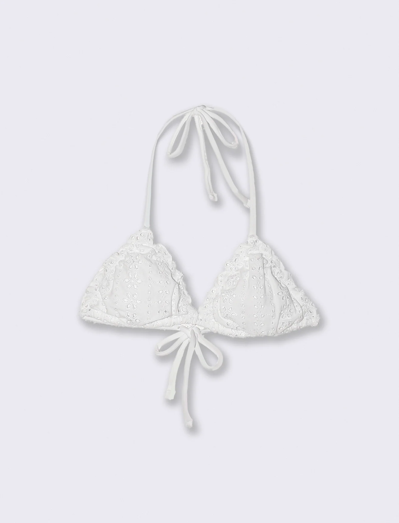Reggiseno triangolo in sangallo - Bianco - Image 2