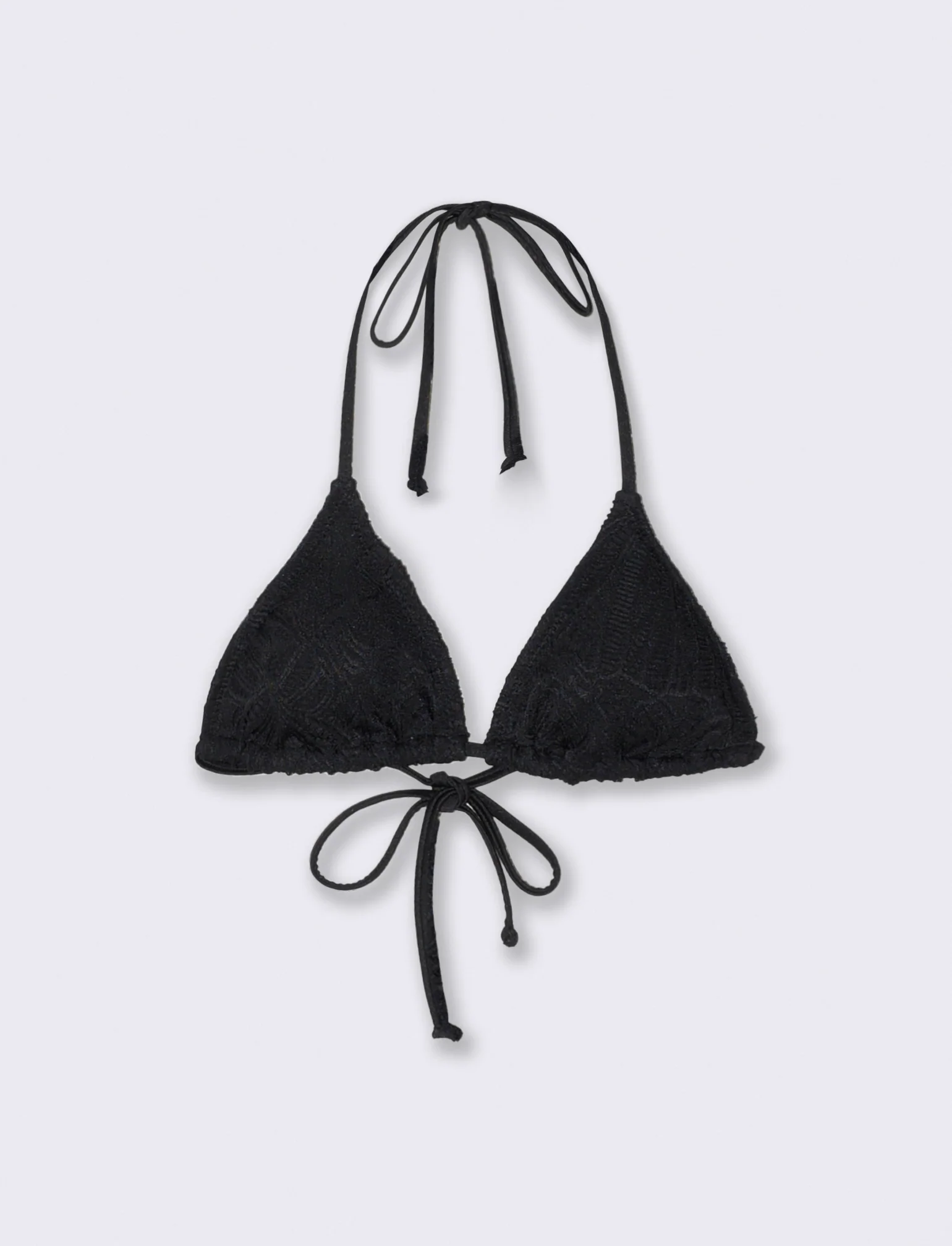 Reggiseno triangolo in uncinetto elegante - Nero - Image 3
