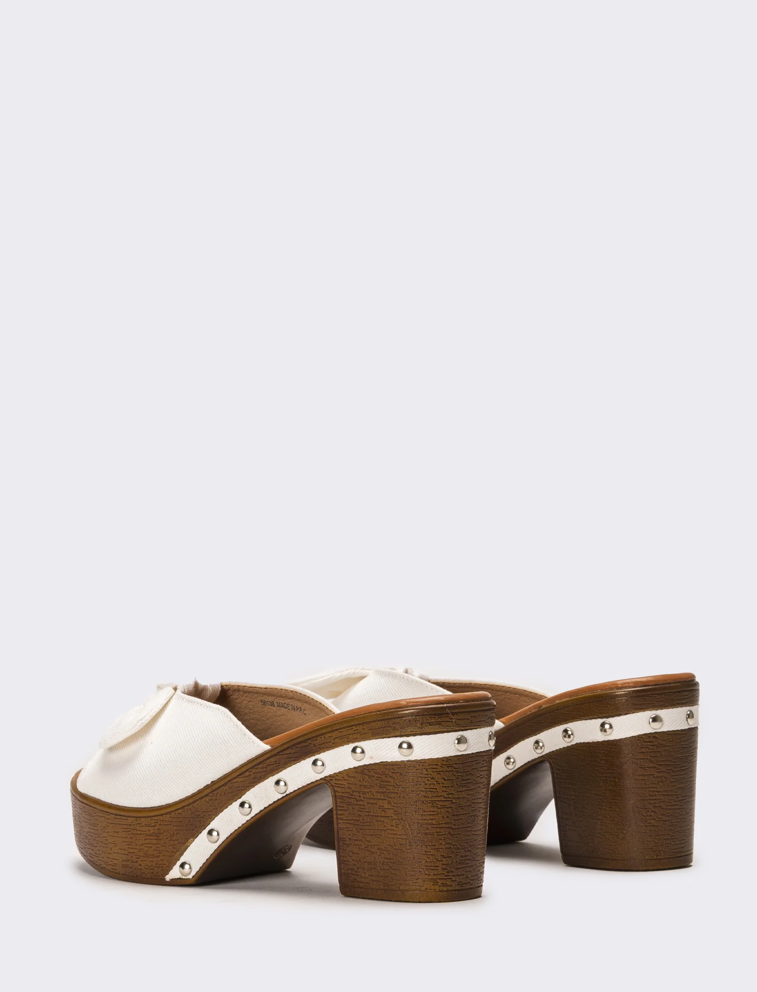 Sabot con fiocco da donna - Bianco - Image 3